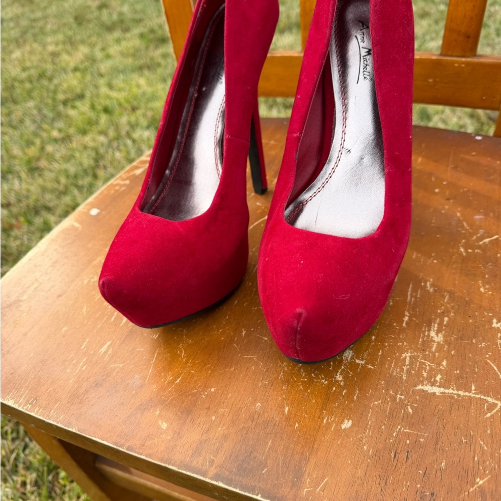 Anne Michelle Bold Red Platform Heels